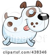 Royalty Free RF Clipart Illustration Of A Spotted Dog Running