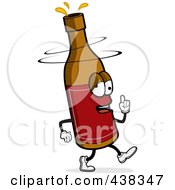 Royalty Free RF Clipart Illustration Of A Drunk Wine Bottle