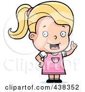 Royalty Free RF Clipart Illustration Of A Blond Toddler Girl With An Idea
