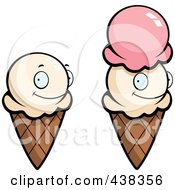 Royalty Free RF Clipart Illustration Of A Digital Collage Of Waffle Ice Cream Cones