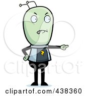Royalty Free RF Clipart Illustration Of A Green Alien Pointing