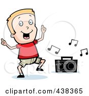 Poster, Art Print Of Blond Boy Dancing To Music