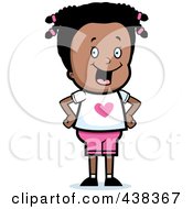 Royalty Free RF Clipart Illustration Of A Cute Black Girl Standing With Her Hands On Her Hips