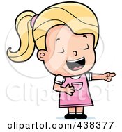 Poster, Art Print Of Blond Toddler Girl Laughing And Pointing