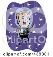 Poster, Art Print Of Boy Astronaut Flying In Space With A Jetpack