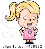 Royalty Free RF Clipart Illustration Of A Blond Toddler Girl Standing With Her Hands On Her Hips