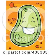 Royalty Free RF Clipart Illustration Of A Green Germ Smiling by Cory Thoman
