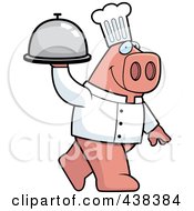 Poster, Art Print Of Pig Chef Carrying A Platter