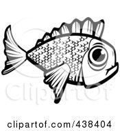 Royalty Free RF Clipart Illustration Of A Black And White Fish