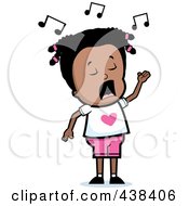 Royalty Free RF Clipart Illustration Of A Cute Black Girl Singing