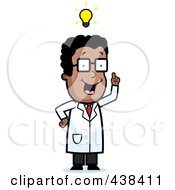 Royalty Free RF Clipart Illustration Of A Black Male Scientist With An Idea