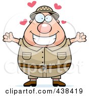 Poster, Art Print Of Plump Male Safari Ranger With Open Arms