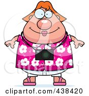 Royalty Free RF Clipart Illustration Of A Plump Female Tourist