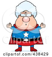 Royalty Free RF Clipart Illustration Of A Careless Plump Super Granny Shrugging