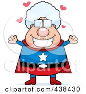 Royalty Free RF Clipart Illustration Of A Plump Super Granny With Open Arms