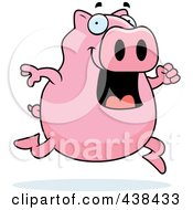 Royalty Free RF Clipart Illustration Of A Happy Pig Jumping