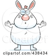 Royalty Free RF Clipart Illustration Of A Careless Chubby Bunny Shrugging