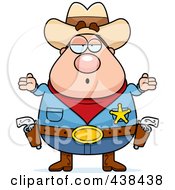 Poster, Art Print Of Plump Cowboy Sheriff Shrugging