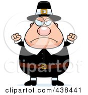 Royalty Free RF Clipart Illustration Of A Mad Pilgrim Waving His Fists
