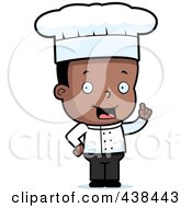 Royalty Free RF Clipart Illustration Of A Black Toddler Boy Chef With An Idea