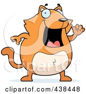 Poster, Art Print Of Chubby Orange Cat Waving