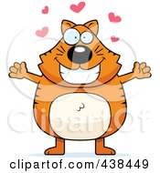 Poster, Art Print Of Chubby Orange Cat With Open Arms