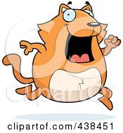 Poster, Art Print Of Chubby Orange Cat Running