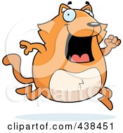 Royalty Free RF Clipart Illustration Of A Chubby Orange Cat Running
