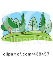 Poster, Art Print Of Hilly Landscape With Trees