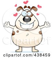 Royalty Free RF Clipart Illustration Of A Loving Dog With Open Arms