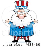Royalty Free RF Clipart Illustration Of A Careless Plump Uncle Sam Shrugging