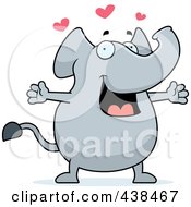 Royalty Free RF Clipart Illustration Of A Loving Elephant With Open Arms