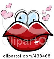 Poster, Art Print Of Pair Of Lips With Eyes And Hearts