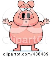 Royalty Free RF Clipart Illustration Of A Careless Pig Shrugging