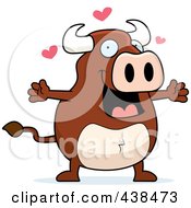 Royalty Free RF Clipart Illustration Of A Romantic Bull With Open Arms
