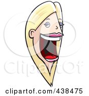 Royalty Free RF Clipart Illustration Of A Blond Woman With A Loud Mouth by Cory Thoman