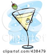 Poster, Art Print Of Yellow Martini Character Over Blue