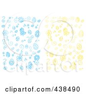 Royalty Free RF Clipart Illustration Of A Digital Collage Of Blue And Yellow Easter Patterns by Cory Thoman