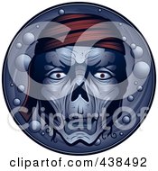 Poster, Art Print Of Dead Pirate Face Over A Circle