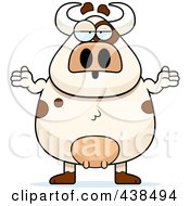 Royalty Free RF Clipart Illustration Of A Careless Cow Shrugging