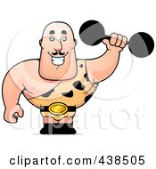 Royalty Free RF Clipart Illustration Of A Strongman Holding A Dumbbell