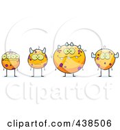 Royalty Free RF Clipart Illustration Of A Row Of Orange Monsters