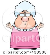 Royalty Free RF Clipart Illustration Of A Careless Granny Shrugging