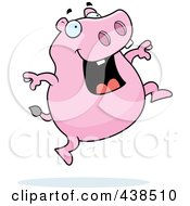 Royalty Free RF Clipart Illustration Of A Happy Hippo Jumping