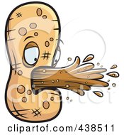 Royalty Free RF Clipart Illustration Of A Peanut Character Puking by Cory Thoman