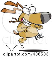 Poster, Art Print Of Cartoon Three Legged Dog Playing Fetch
