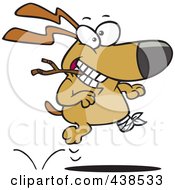 Cartoon Three Legged Dog Playing Fetch