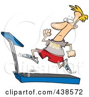 Poster, Art Print Of Cartoon Man Sprinting On A Treadmill