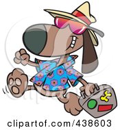 Poster, Art Print Of Cartoon Traveling Dog Carrying Luggage
