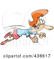 Royalty Free RF Clip Art Illustration Of A Cartoon Businesswoman Leaping For An Opportunity by toonaday